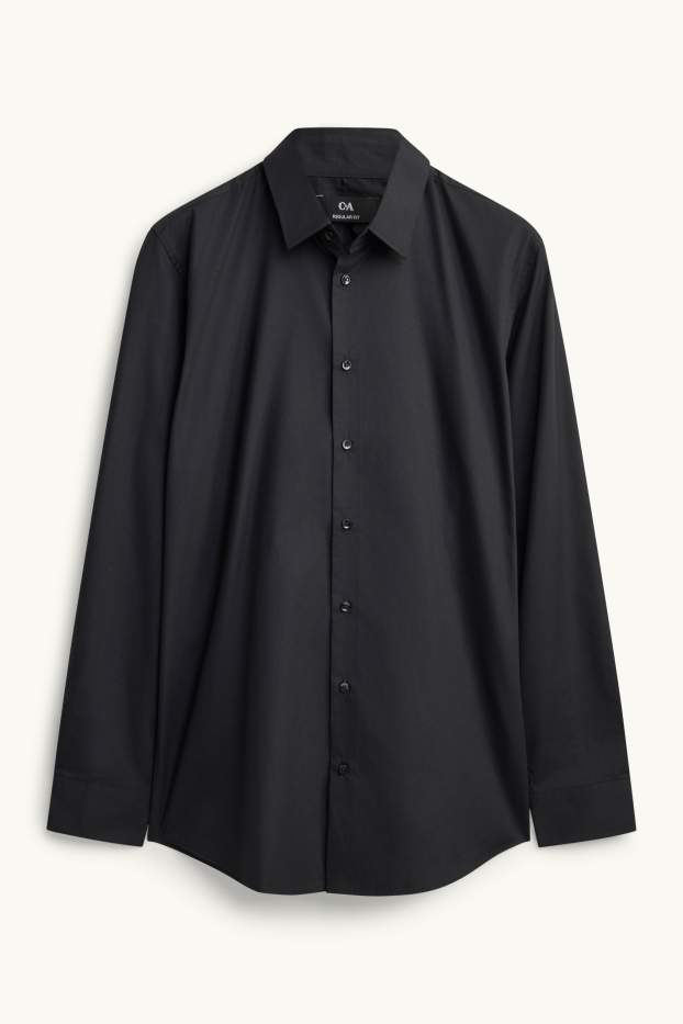 Uomo - Camicia - regular fit - collo all'italiana - nero