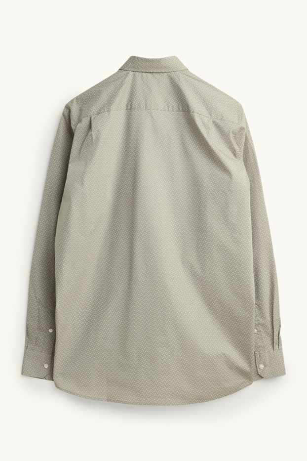 Men - Shirt - regular fit - button-down collar - patterned - khaki