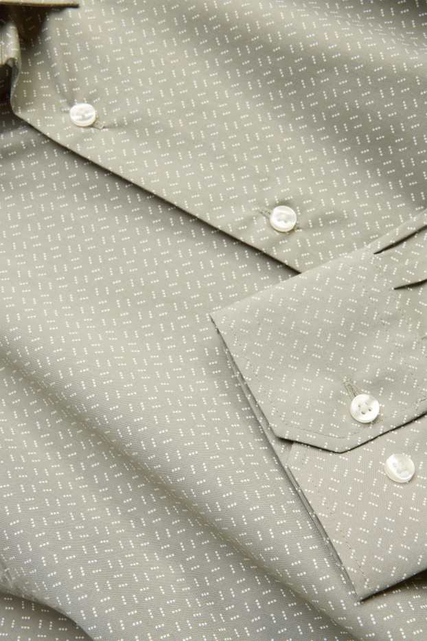 Men - Shirt - regular fit - button-down collar - patterned - khaki
