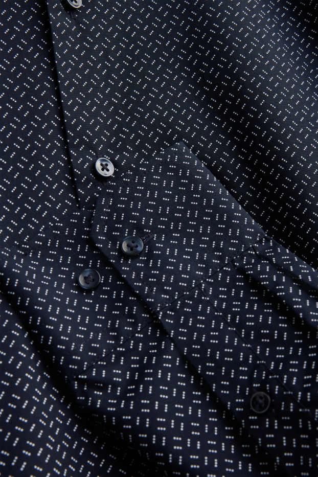 Hommes - Chemise - regular fit - col button-down - à motif - bleu foncé / blanc