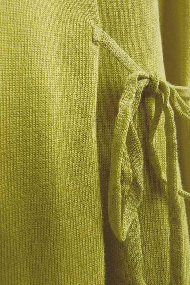 Damen - Strickpullover - kurzarm - senfgelb