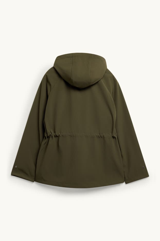 Damen - Softshelljacke mit Kapuze - wasserabweisend - 4-Way-Stretch - dunkelgrün