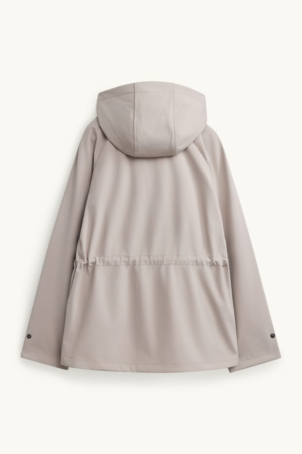 Damen - Softshelljacke mit Kapuze - wasserabweisend - 4-Way-Stretch - beige