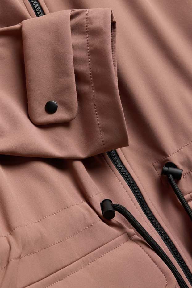 Damen - Softshelljacke mit Kapuze - wasserabweisend - 4-Way-Stretch - lachsfarben