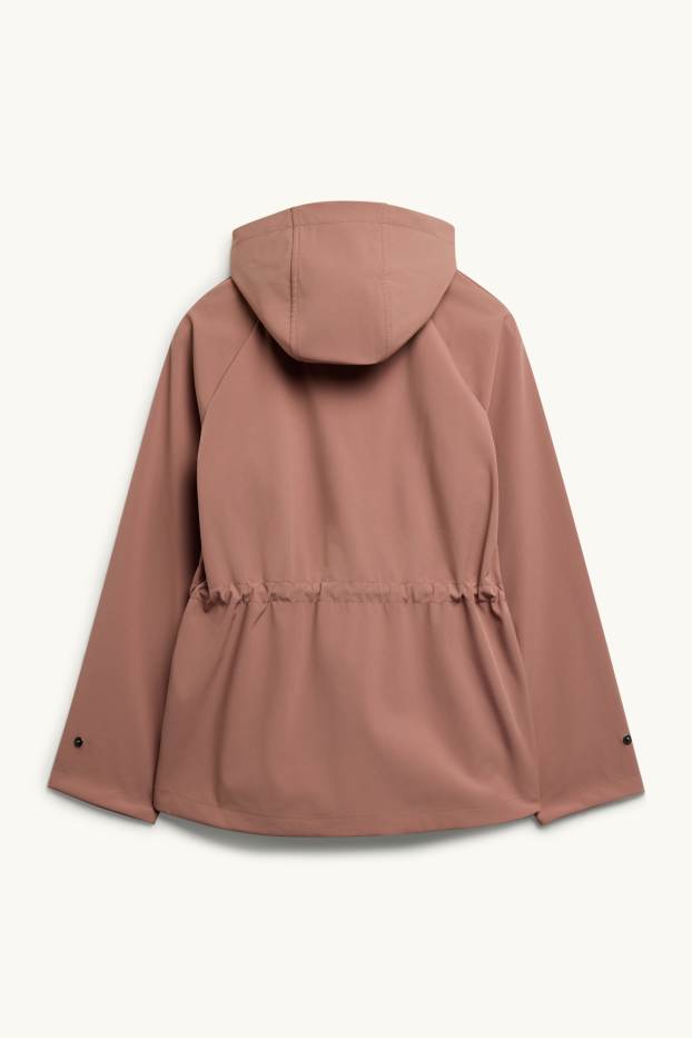 Damen - Softshelljacke mit Kapuze - wasserabweisend - 4-Way-Stretch - lachsfarben