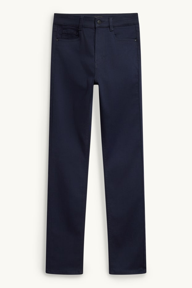 Dames - Pantalon - high waist - slim fit - donkerblauw