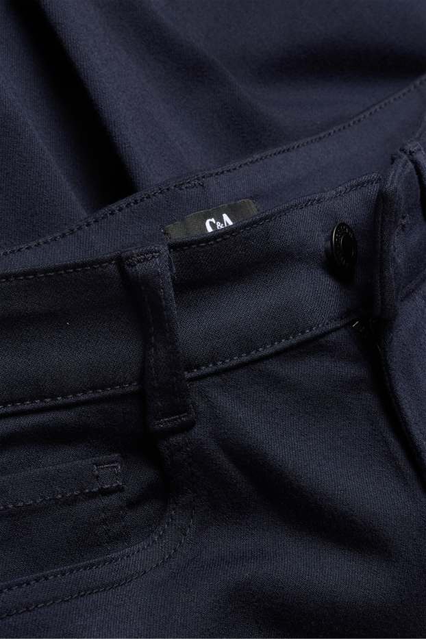 Dames - Pantalon - high waist - slim fit - donkerblauw