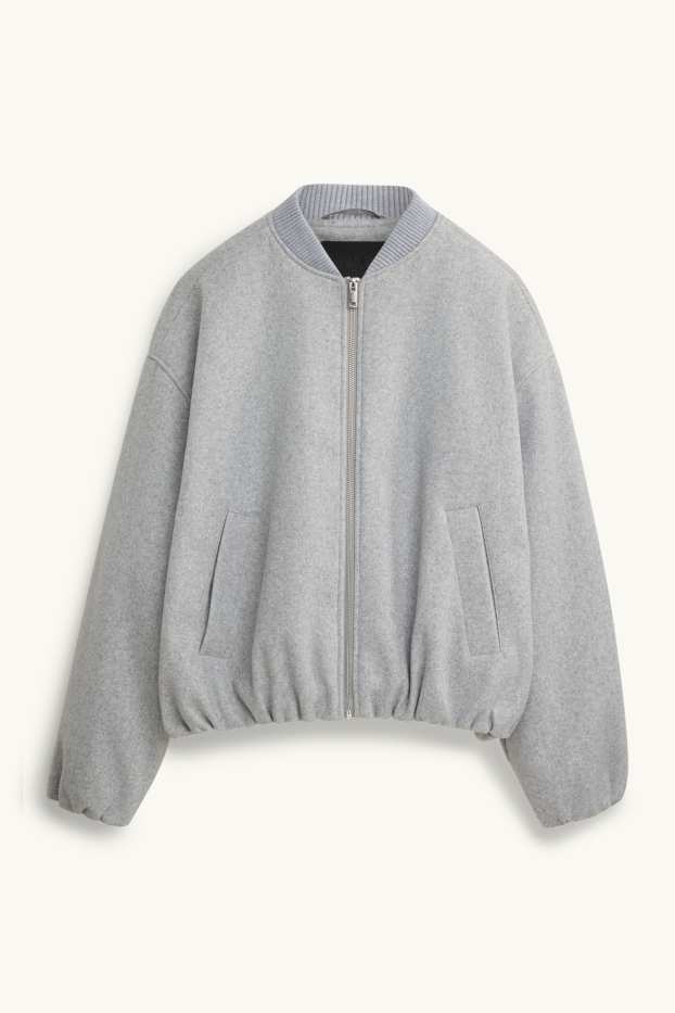 Femmes - Blouson aviateur - gris clair chiné