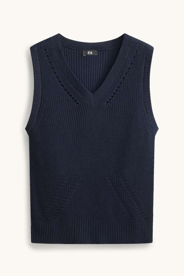 Damen - Pullunder - dunkelblau