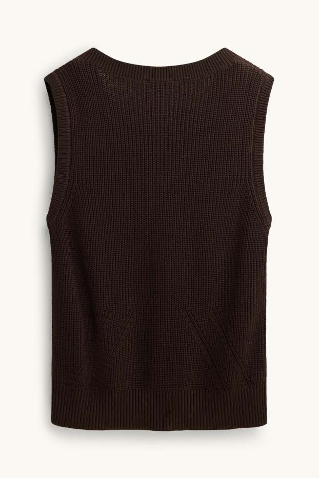 Femmes - Pull sans manches - marron foncé