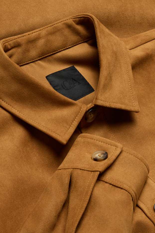 Hommes - Veste-chemise - relaxed fit - col kent - marron