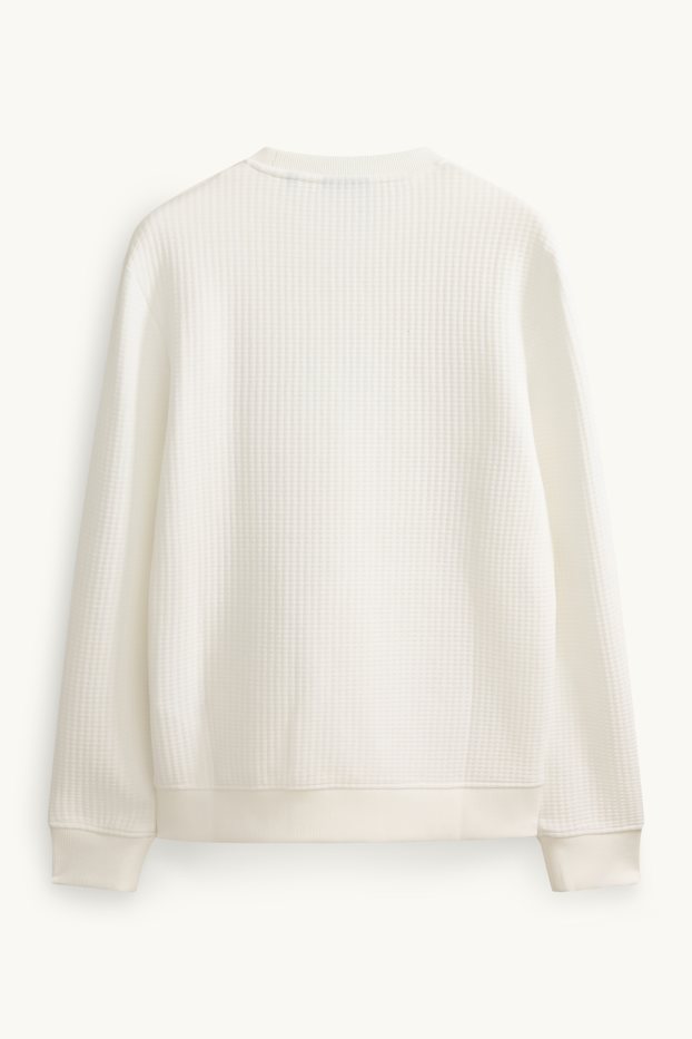 Men - Sweatshirt - textured - cremewhite