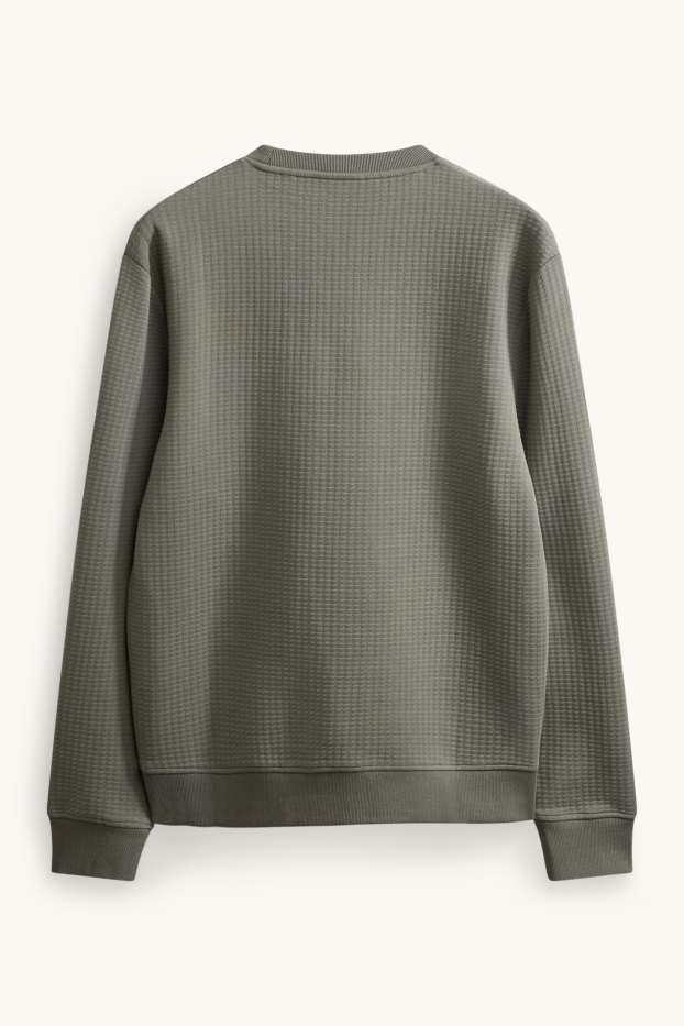 Heren - Sweatshirt - met structuur - kaki