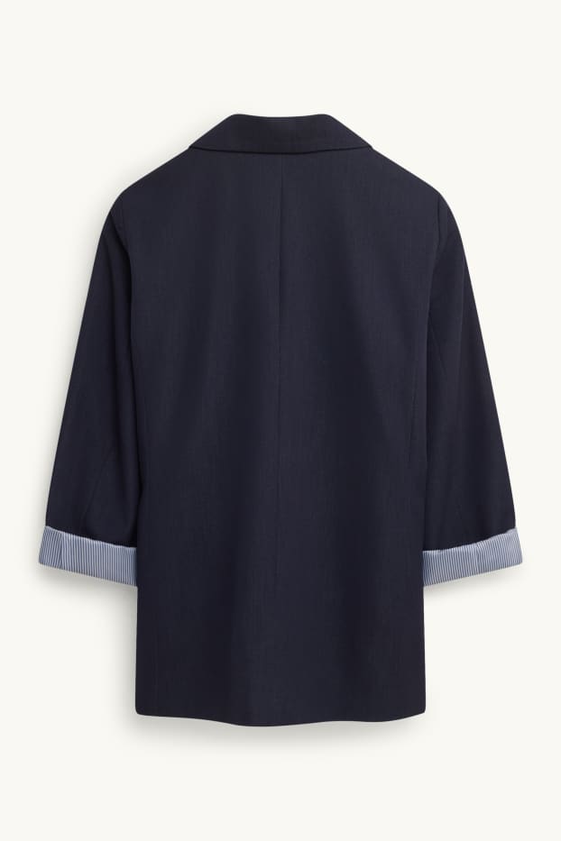 Femmes - Blazer long - relaxed fit - bleu foncé