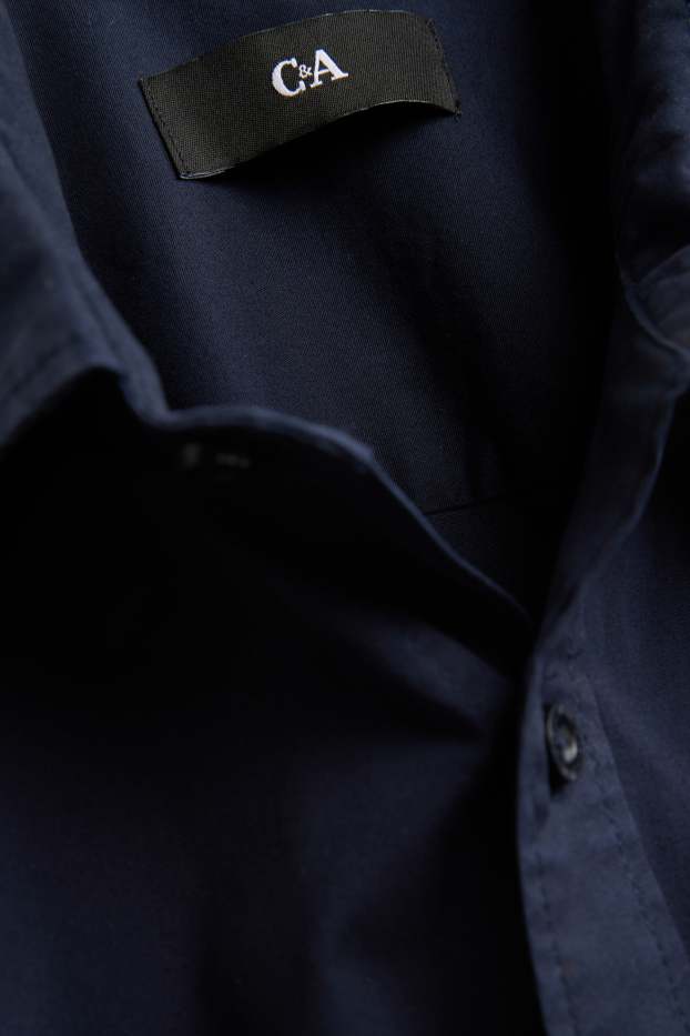 Uomo - Camicia - regular fit - collo all'italiana - blu scuro