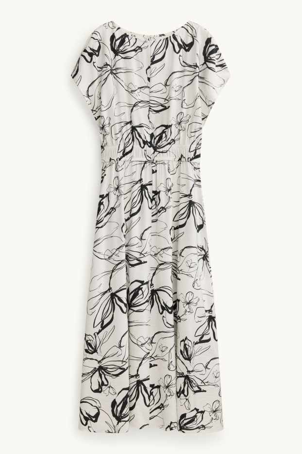 Donna - Vestito fit & flare - a fiori - bianco / nero