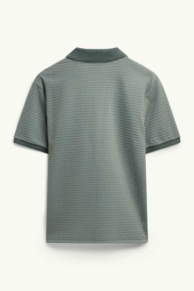 Bărbați - Tricou polo - regular fit - structurat - gri / verde