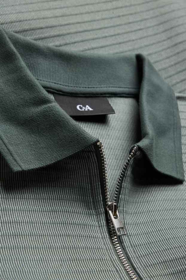 Bărbați - Tricou polo - regular fit - structurat - gri / verde