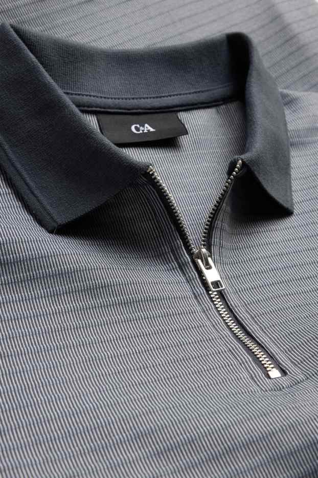 Bărbați - Tricou polo - regular fit - structurat - gri / gri