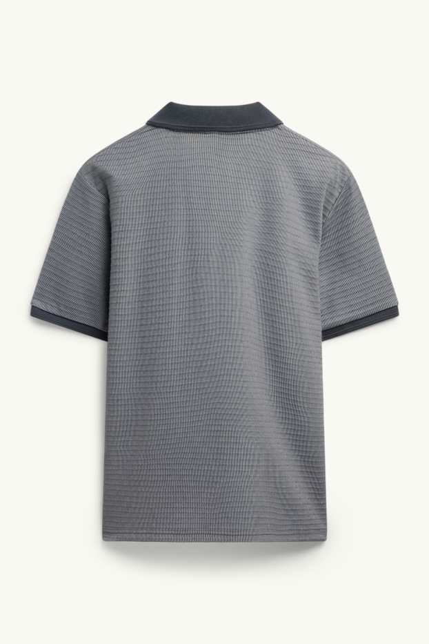 Bărbați - Tricou polo - regular fit - structurat - gri / gri