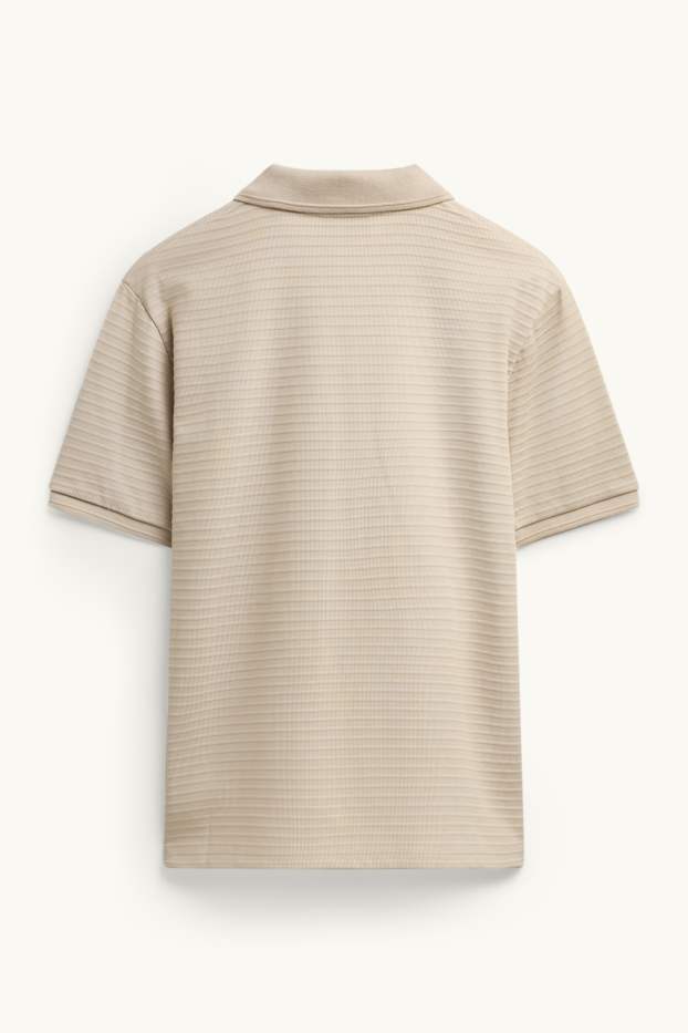 Bărbați - Tricou polo - regular fit - structurat - bej