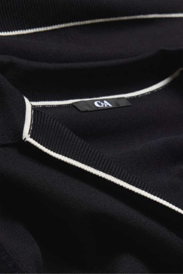 Donna - Maglione - a maniche corte - nero / bianco