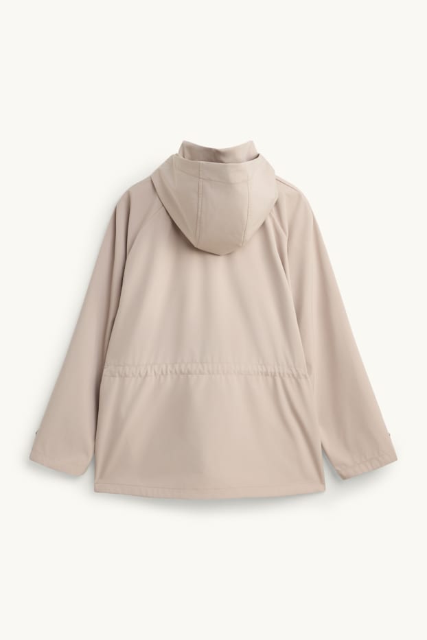 Damen - Softshelljacke mit Kapuze - wasserabweisend - 4-Way-Stretch - beige