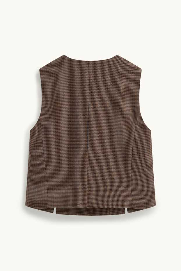 Damen - Business-Weste - tailliert - gemustert - braun / dunkelblau