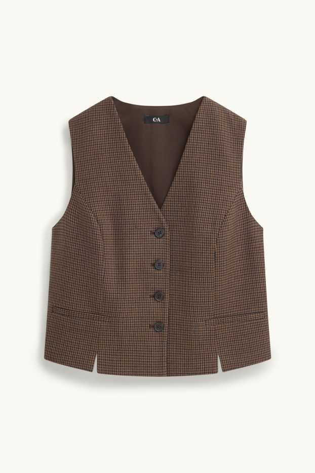 Damen - Business-Weste - tailliert - gemustert - braun / dunkelblau