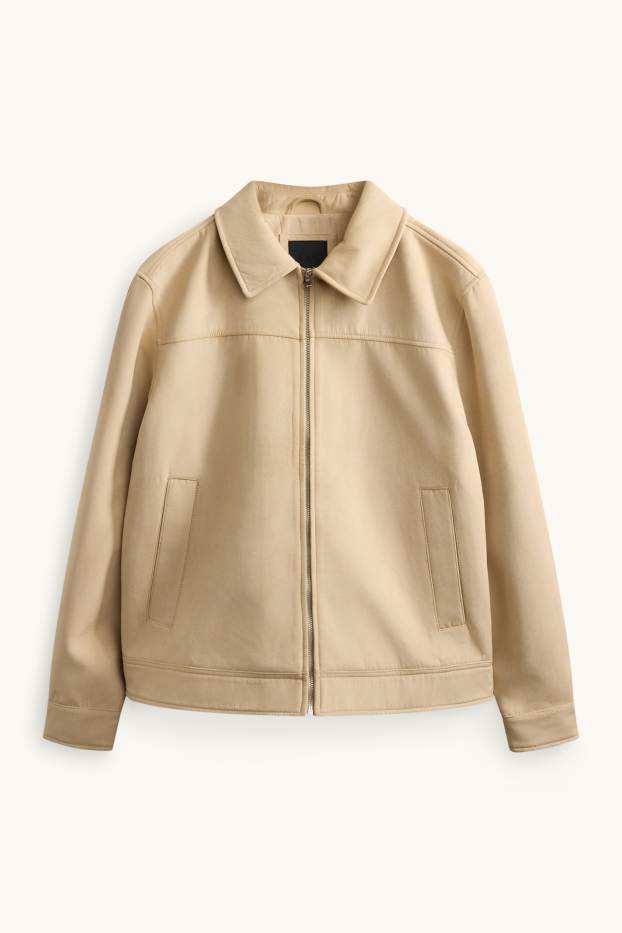 Hommes - Veste - faux suède - beige