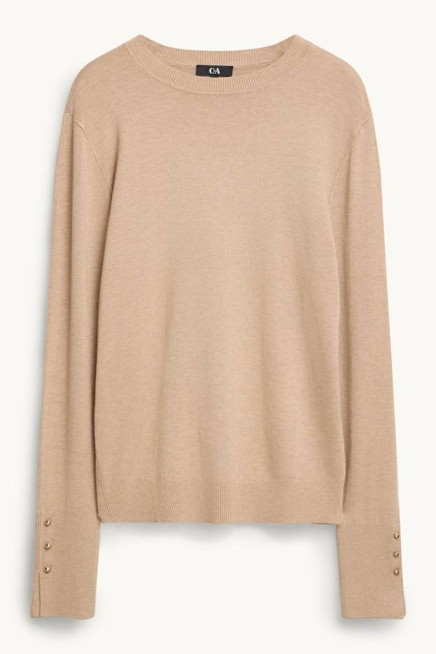 Damen - Feinstrick-Pullover - beige