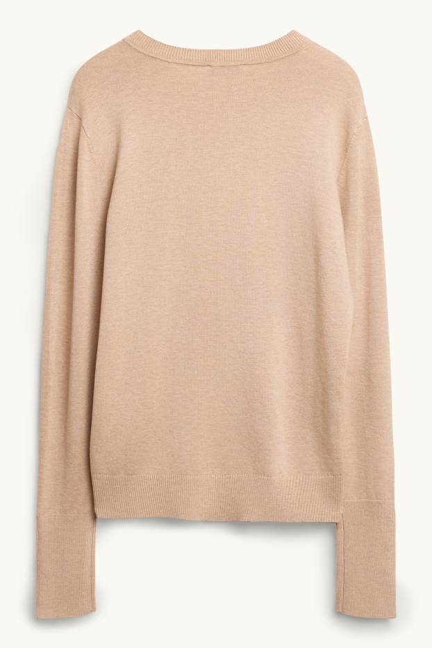 Damen - Feinstrick-Pullover - beige