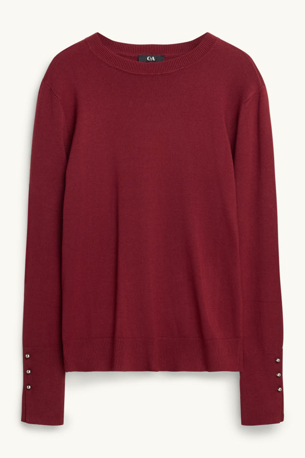 Damen - Feinstrick-Pullover - bordeaux