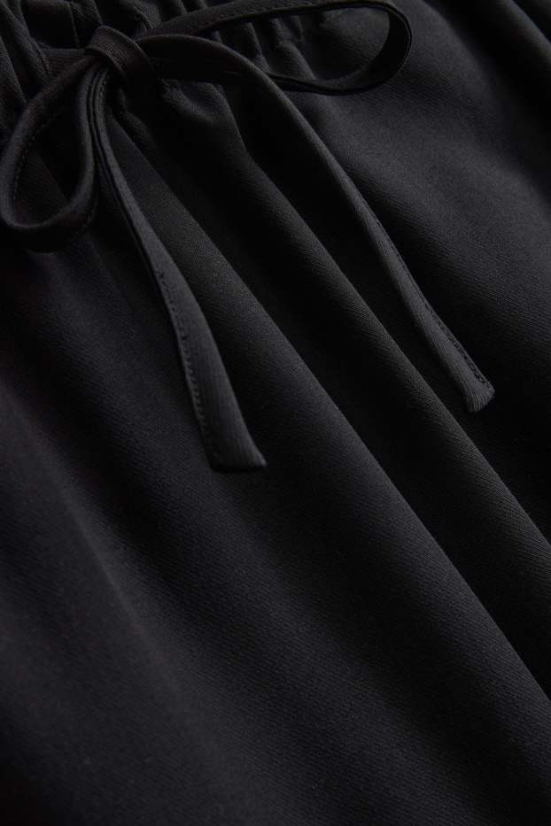 Femei - Pantaloni office - talie medie - wide leg - negru