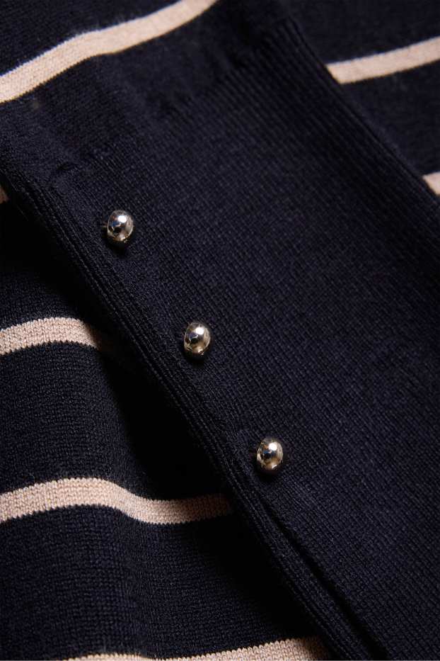 Dona - Vestit de punt - straight fit - de ratlles - blau/beix