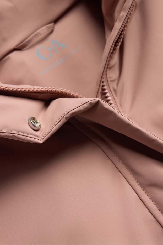 Dona - Jaqueta tècnica amb caputxa - folrada - impermeable - rosa pastel