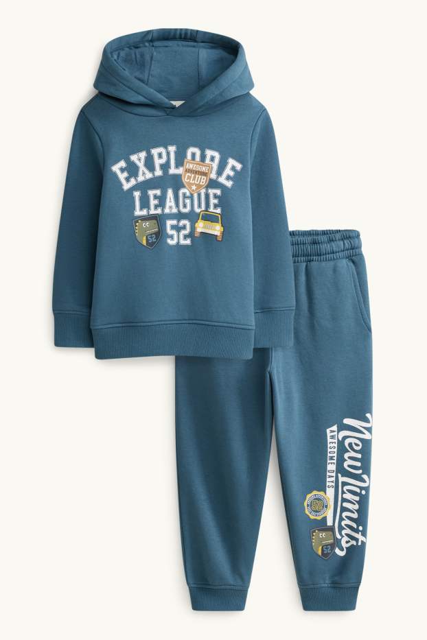 Enfants garçons - Ensemble - sweat à capuche et pantalon de jogging - deux pièces - bleu foncé