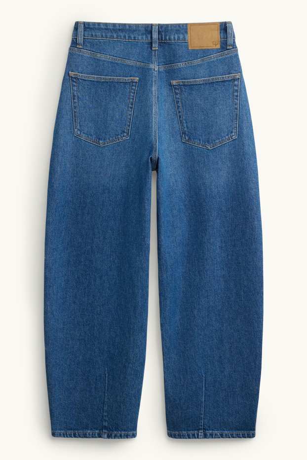 Women - Barrel jeans - high waist - blue denim