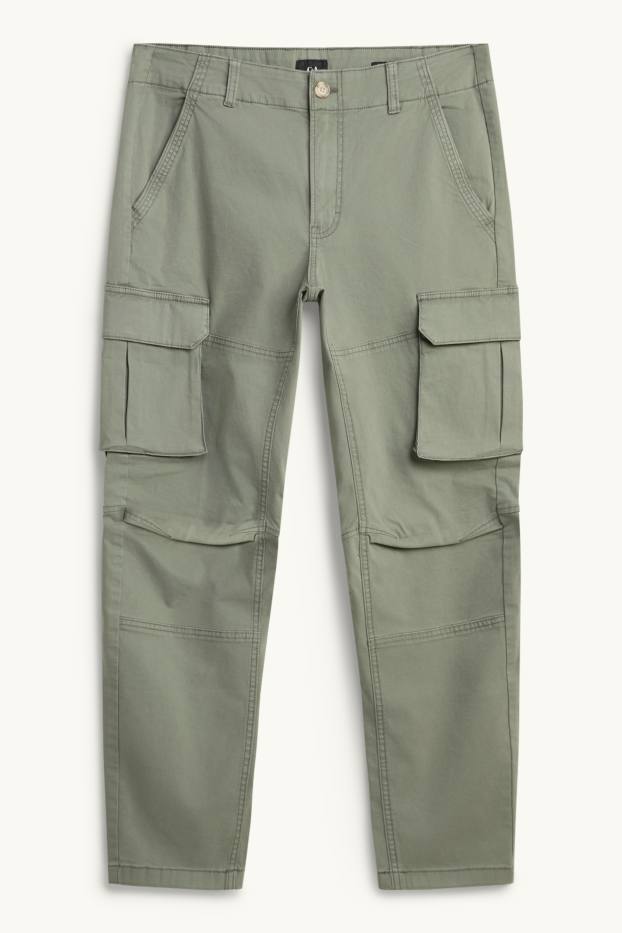 Men - Cargo trousers - light green