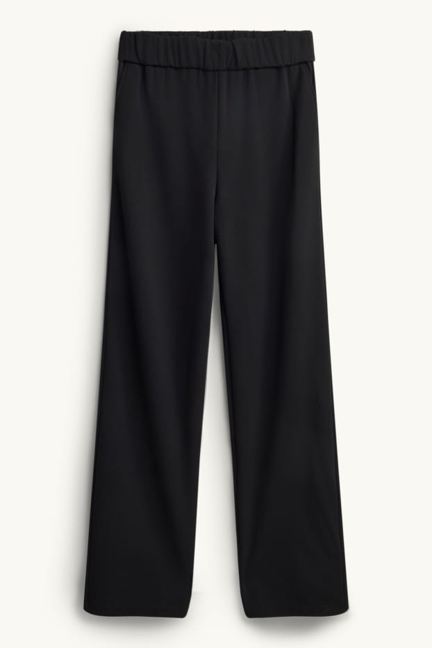Femmes - Pantalon de bureau - mid waist - wide leg - noir
