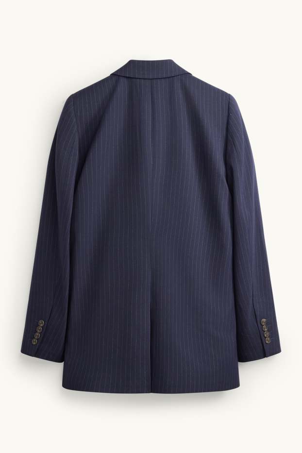 Damen - Longblazer - Regular Fit - Nadelstreifen - dunkelblau