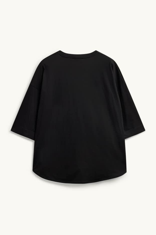 Damen - T-Shirt - Relaxed Fit - schwarz