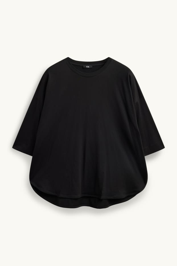 Damen - T-Shirt - Relaxed Fit - schwarz