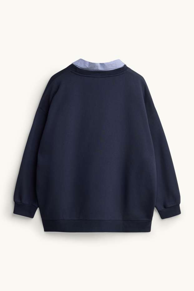 Femmes - Sweat Oversize avec nœud - bleu foncé