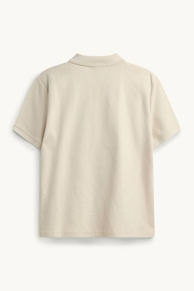 Men - Polo shirt - regular fit - ribbed - creme