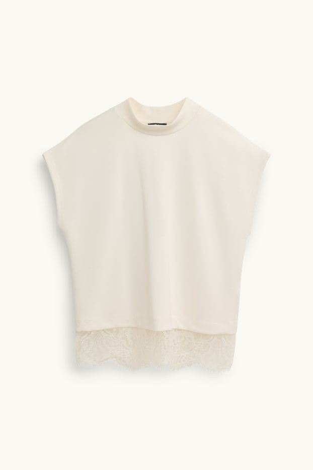 Damen - T-Shirt - Regular Fit - cremefarben
