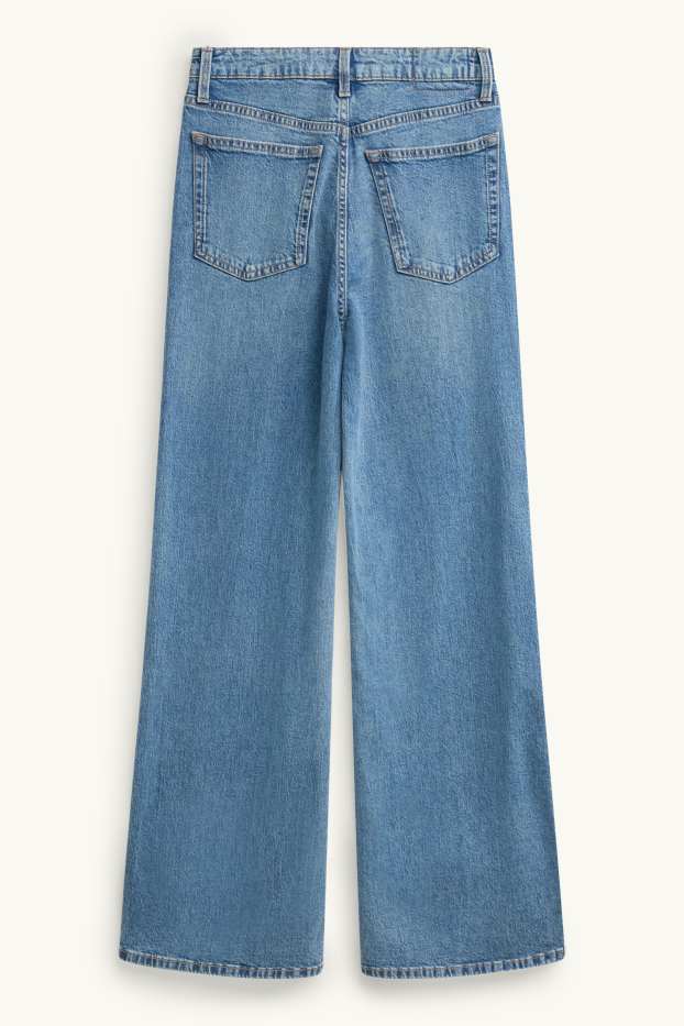Damen - Wide Leg Jeans - High Waist - jeansblau