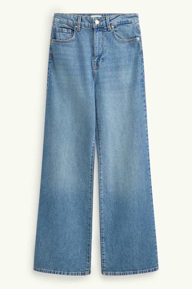 Damen - Wide Leg Jeans - High Waist - jeansblau
