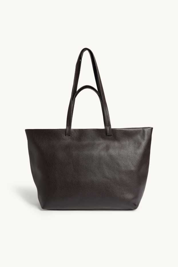 Donna - Shopper grande - similpelle - marrone scuro