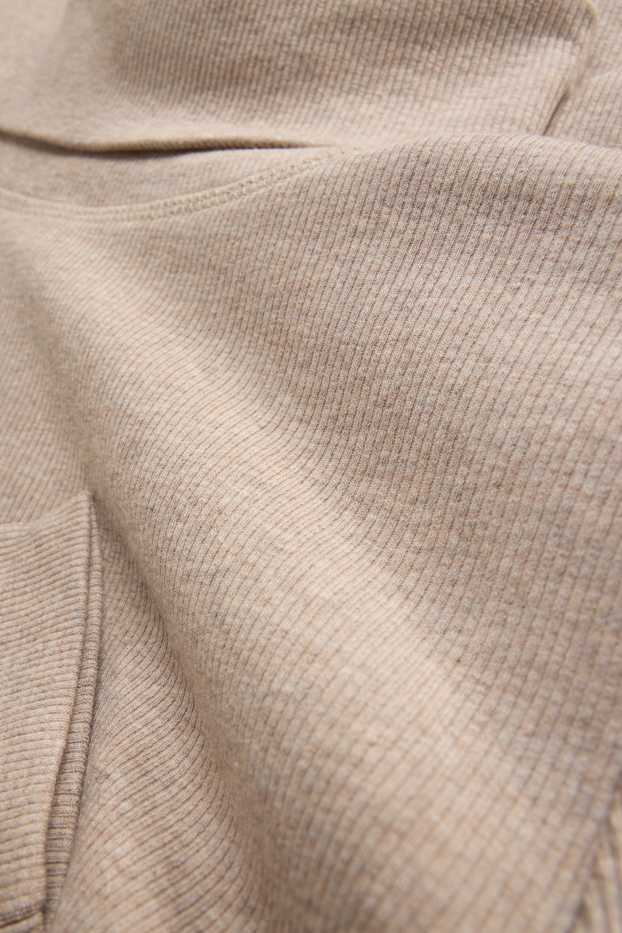 Damen - Rollkragenshirt - gerippt - beige